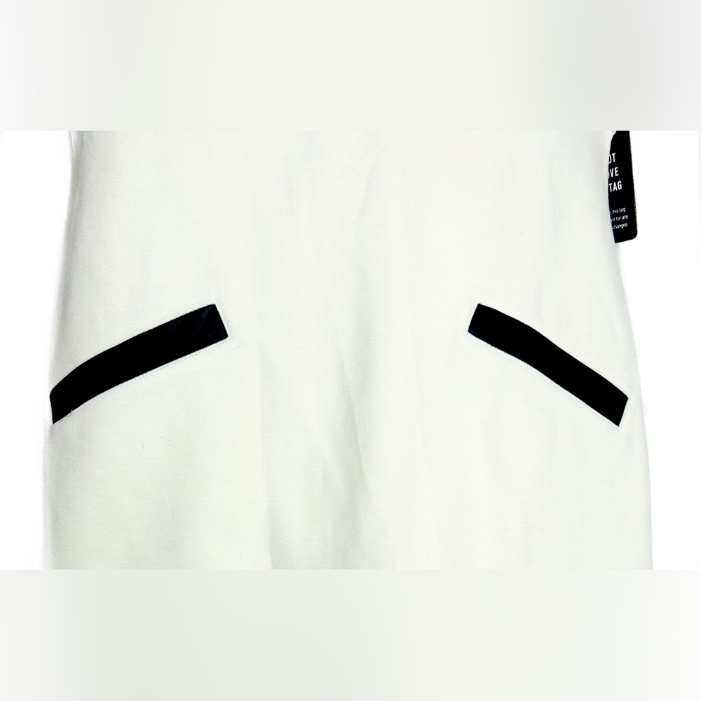 White Dress with Black Leather Trim *NWT - Picture 14 of 16